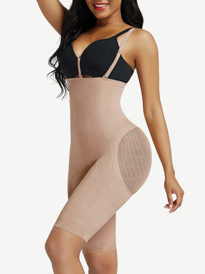 Sheer Shape Open Bust Mid Thigh Bodysuit