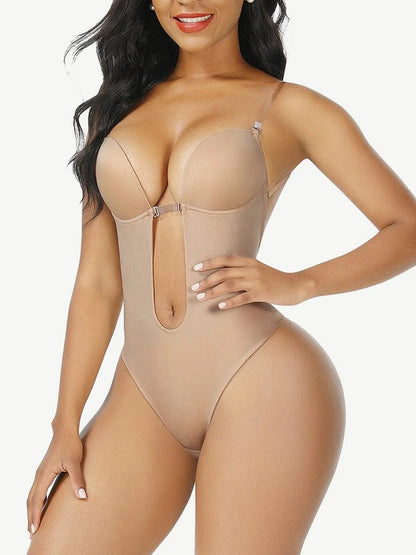 Deep Plunge Backless Sculpting Bodysuit