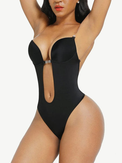 Deep Plunge Backless Sculpting Bodysuit