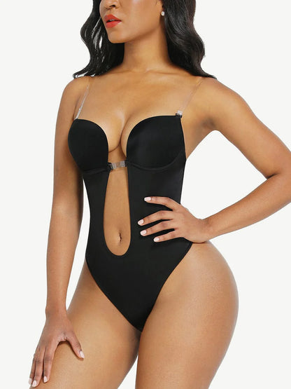 Deep Plunge Backless Sculpting Bodysuit