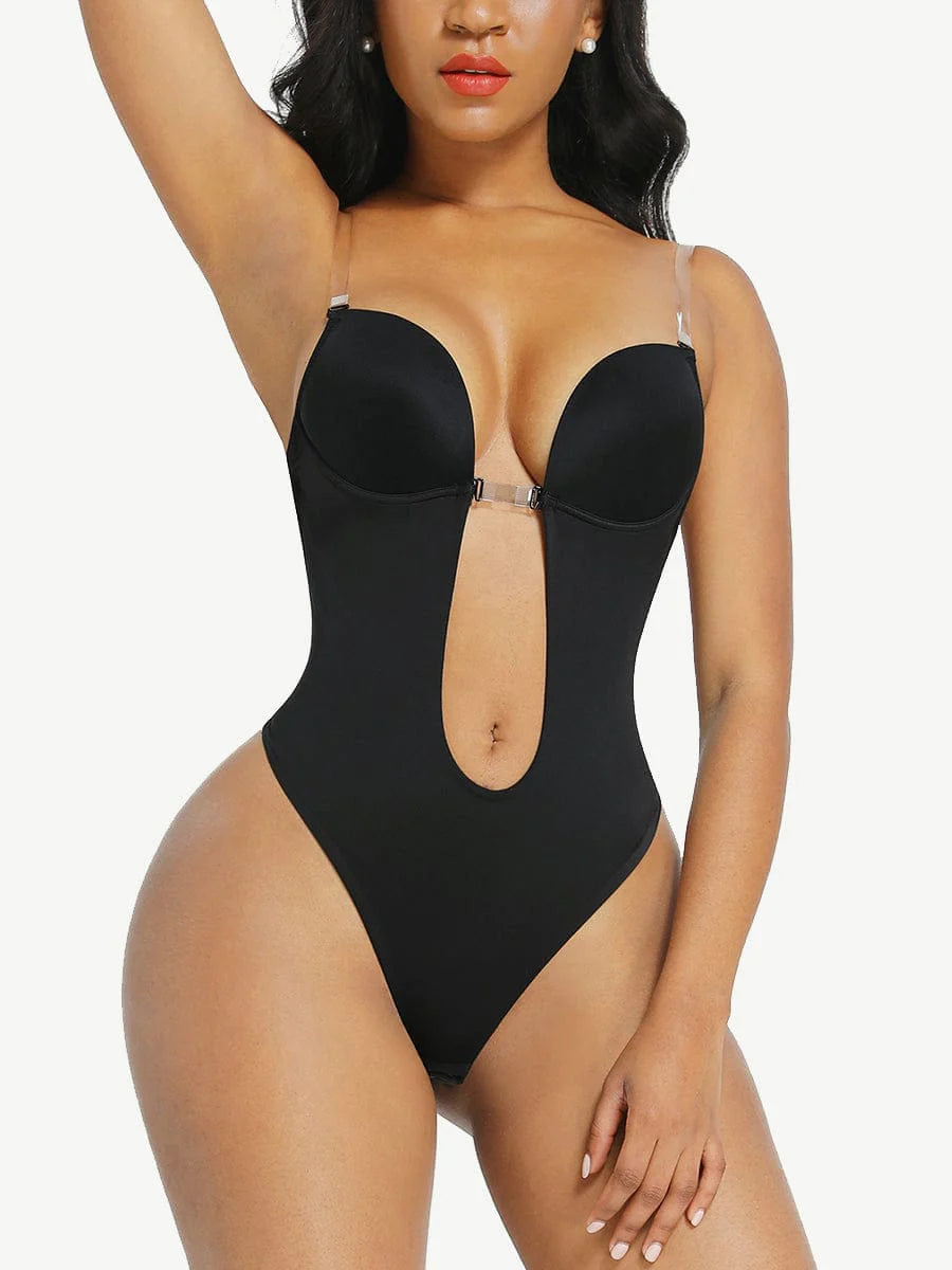 Deep Plunge Backless Sculpting Bodysuit