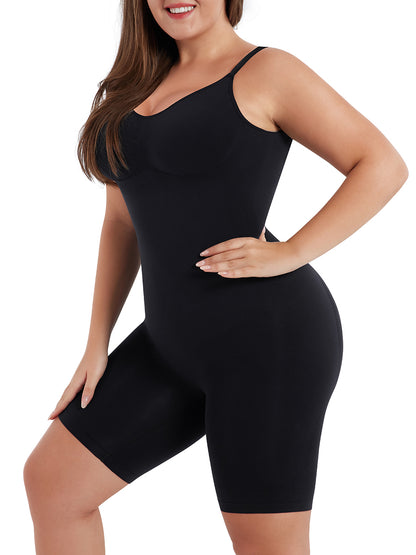 Seamless Shape Open Back Mid Thigh Bodysuit