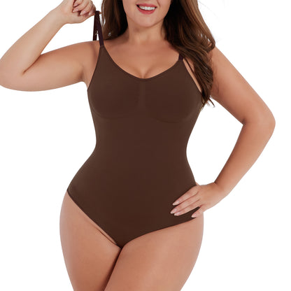 Seamless Shape Open Back Thong Bodysuit