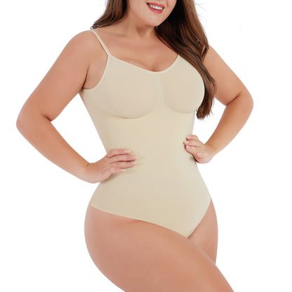 Seamless Shape Open Back Thong Bodysuit