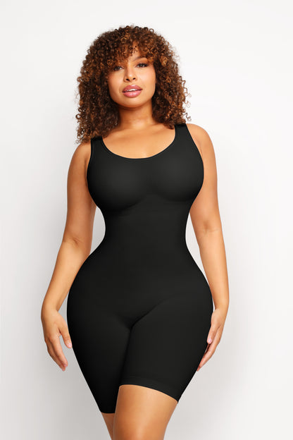 Seamless Shape Wide Straps Mid Thigh Bodysuit