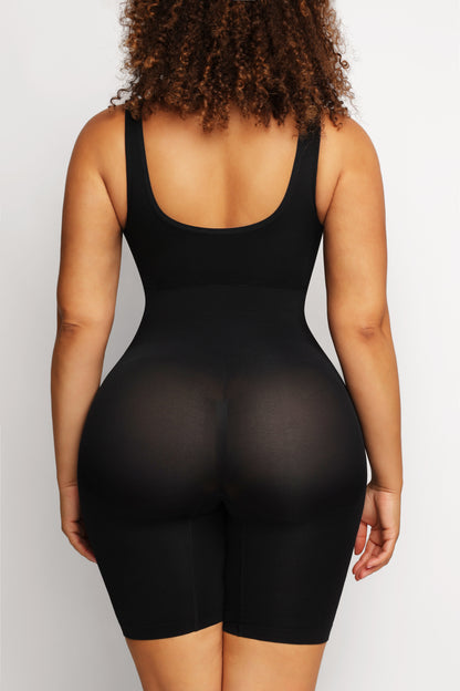 Seamless Shape Wide Straps Mid Thigh Bodysuit