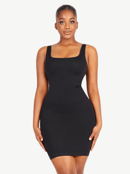 Soft Snatched Square Neck Mini Dress