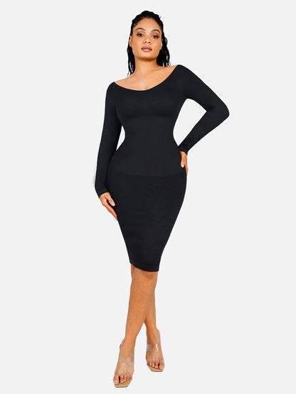 Soft Snatched Long Sleeve Midi Dress