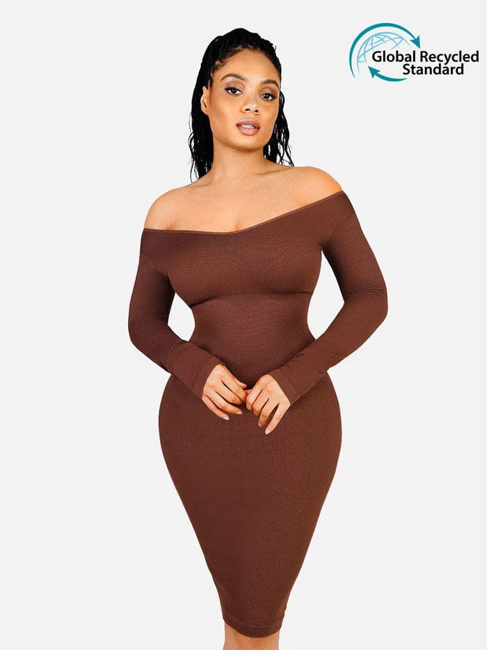 Soft Snatched Long Sleeve Midi Dress