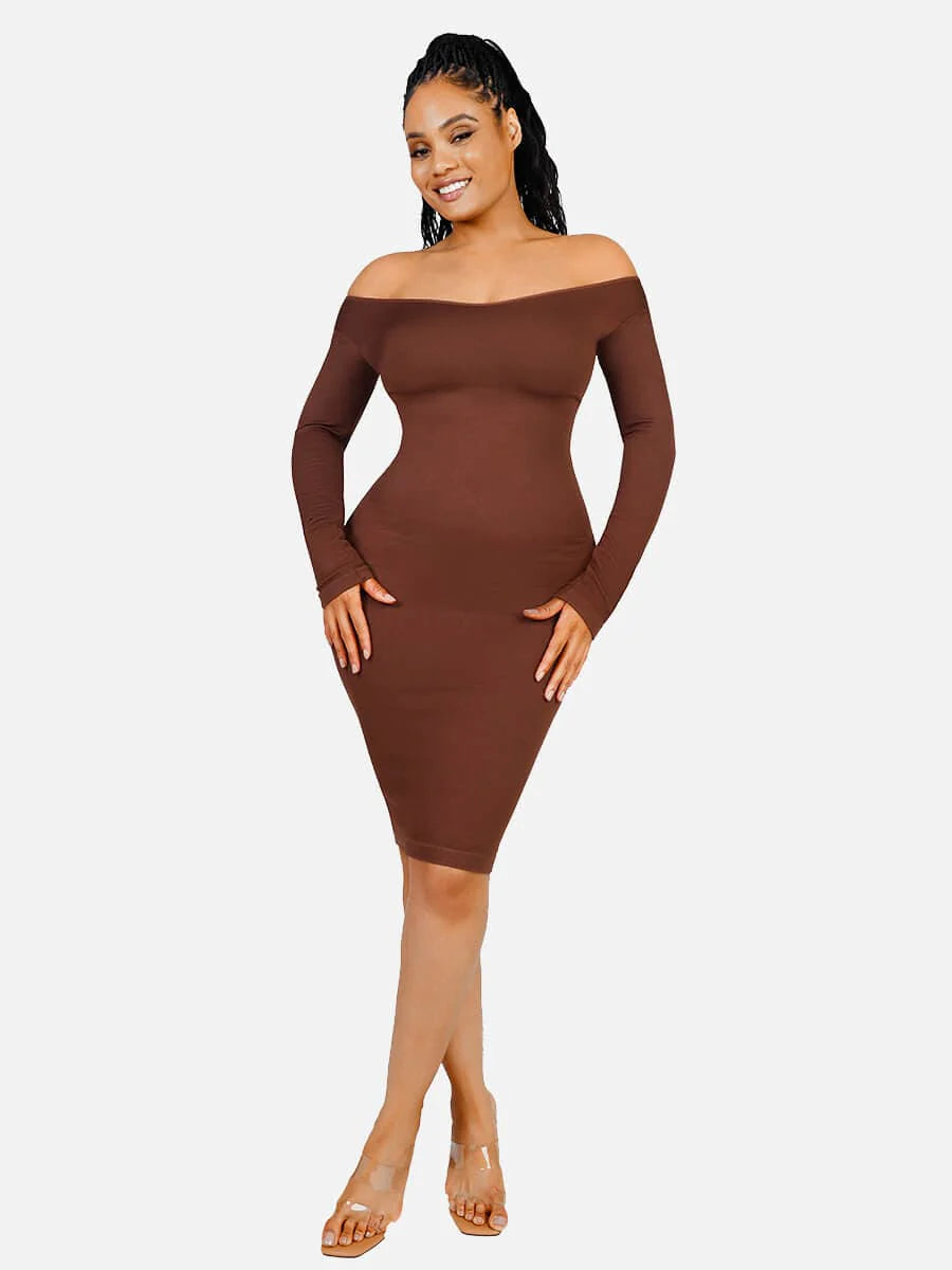 Soft Snatched Long Sleeve Midi Dress